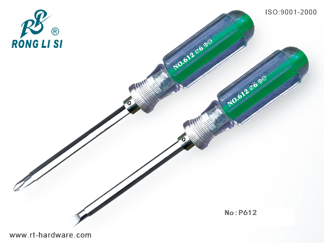 Slotted & Phillip2 way Screwdriver with PVC Handle (P612)